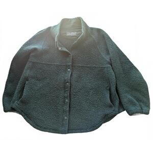 Outdoor Voices Green Sherpa Fleece Jacket
